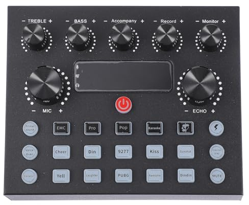 Lurrose Scheda Audio Live Cambio Voce e Mixer Musicale per Dj, Compatibile Smartphone e Pc, Attrezzatura per Podcast e Streaming Regolazione Professionale del Riverbero e Toni Elettronici