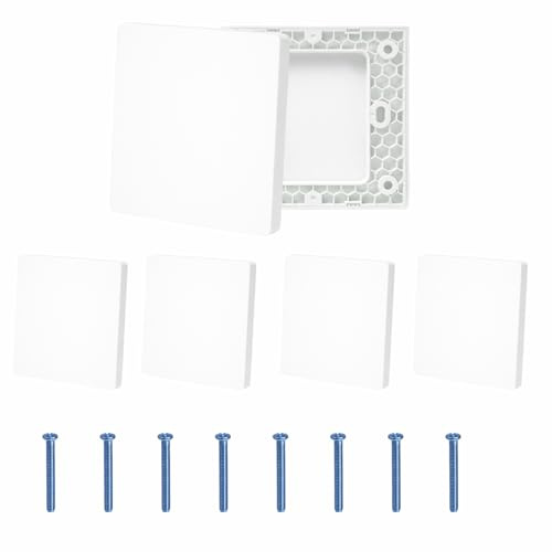 4 Piezas Tapa Ciega Enchufe Pared 8,6 x 8,6 cm, Placas Ciegas Universales Blancas para Caja de Alimentación, Pared Cubierta de Interruptor para Enchufes y Conexiones no Utilizadas