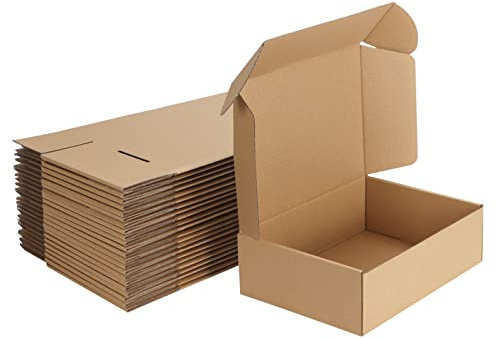 MEBRUDY 10x7x3 Inches Shipping Boxes Pack of 25, Corrugated Cardboard Box for Mailing Packing Literature Mailer