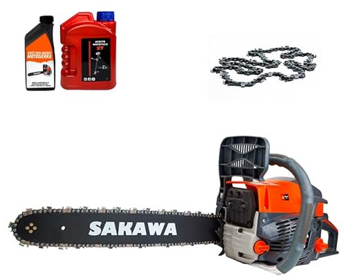 SAKAWA Motosierra Gasolina 58cc 18 + Kit Aceites + Cadenas