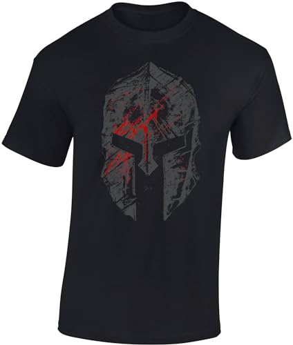 Baddery Camiseta para hombre – Phalanx Helm, Negro , L