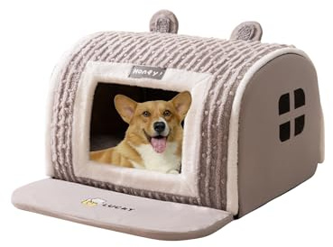 Galatée Cuccia Per Gatti, Letto Accogliente Per Gatti, Tenda Per Cani Di Piccola Taglia, Tenda Morbida Per Cani, Cartone Animato Carino Animale Domestico Casa(S, Grigio)