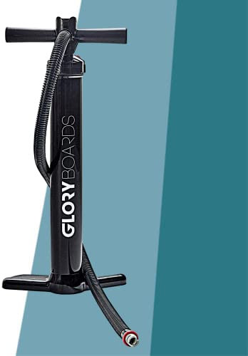 Hochdruck Pumpe für Stand up Paddle Boards – Doppelhubfunktion – Spare Zeit und Kraft beim Aufpumpen deines SUP-Board – leichte SUP-Pumpe in schwarz - für alle SUP Board Marken passend – langlebig