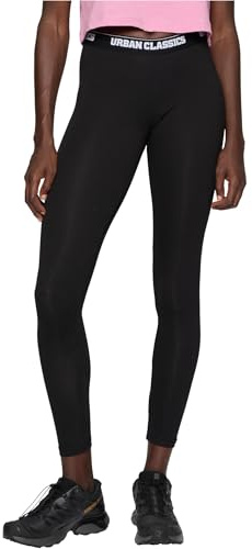 Urban Classics Ladies Logo Leggings, Negro, 4XL para Mujer