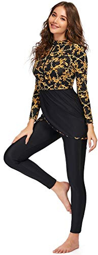 seafanny Traje de baño musulmán de 3 piezas para mujer, cobertura completa, hiyab, burkini, modesto, traje de baño burkini