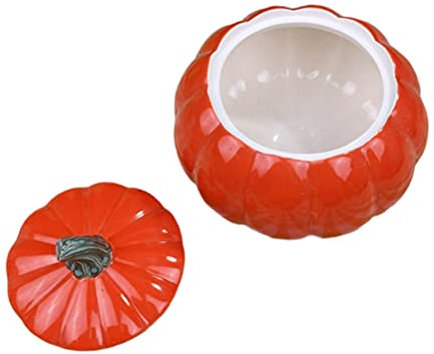 BESTonZON Keramik Vorratsdose mit Deckel Kürbis Design Teedose Kaffeedose Orange Vorratsglas Dichtung Kaffee Tee Süßigkeiten Gewürze Kräuter Behälter Küche Aufbewahrung Halloween Weihnachten
