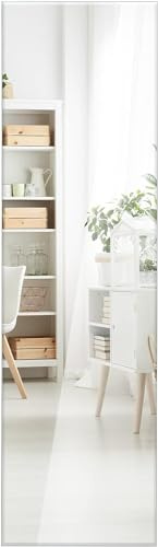 GOPLUS espejo de Pared Cuerpo Entero 110 cm x 38 cm, Espejo Rectangular Grande sin Marco, Estilo Moderno, para Salón Dormitorio Baño Vestidor, con Accesorios de Montaje