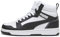 PUMA Unisex Kinder Rebound V6 Mid Jr Sneaker, Puma White Puma Black Shadow Gray, 38 EU