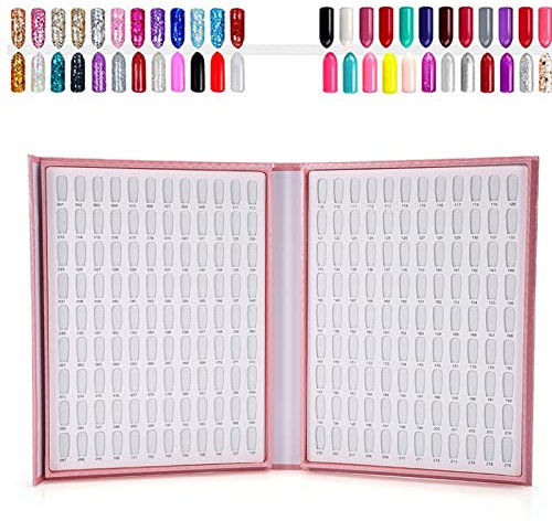 Tavolo unghie libro di visualizzazione dei colori, 216 colori carta per gel per unghie, tabella di esposizione per smalti, libro mostra di arte per unghie, scaffale per salone di arte per unghie