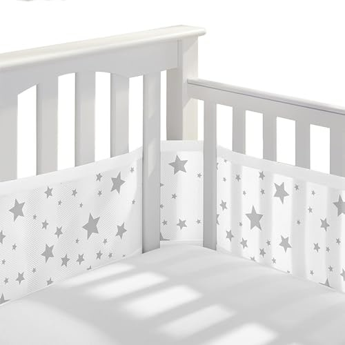 Bizcasa 2 Stück Bettumrandung Babybett,Babybett Umrandungen Breathable Netzgewebe Umrandungen,4-Seitiges Netzfutter für Kinderbetten-Verstellbar,Abnehmbar -340cmx30cm + 160cmx30cm