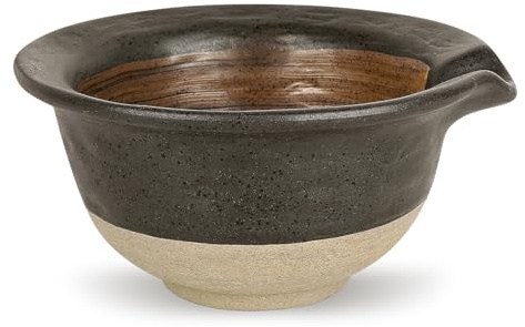 Linkidea Ciotola da barba in ceramica ruvida, tazza per sapone, schiuma e crema da barba