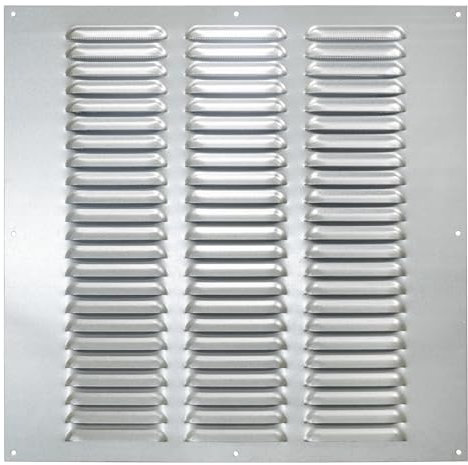 Rejilla de ventilación de metal galvanizado de 35 x 35 cm, con red de protección contra insectos, rejilla de ventilación (35 x 35 cm)