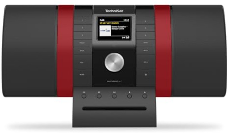 TechniSat MULTYRADIO 4.0 SE - Internetradio (WLAN Radio, DAB+, UKW, Spotify, Bluetooth, CD-Player, USB, Farbdisplay, 2 x 10 Watt Stereo Lautsprecher) Schwarz/Rot