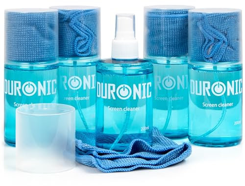 Duronic Screen Cleaner SCK105, Cleaning Spray for Laptop, TV, Computer Monitor, Glass Screens, Smartphone, Tablet & E-book reader 5 x 200ml Computer Screen Cleaning Solution