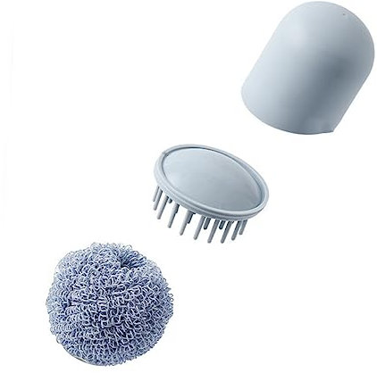 Garneck 2pcs Handle Sponge Brush Polyester Cleaning Brush Dish for Washing up Stain Remover Soft Grip Kitchen Cleaning Ball