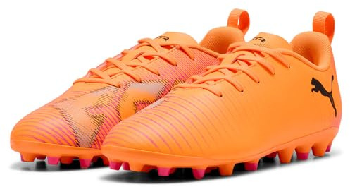 Puma Future 8 Play MG JrSoccer - Tenis Unisex para niños, Heat Fire Puma Black Ravish, 36 EU