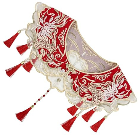 arenmi Élégant collier avec motif phénix brodé - Collier traditionnel chinois - Accessoire pour les tenues décontractées