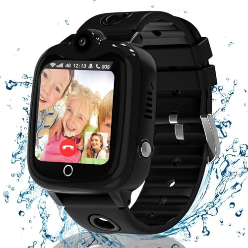 Ruopoem Kids Smart Watch Boys Girls, 4G Smart Watch for Kids Watch with Video Call GPS SOS Voice Chat Games School Mode Alarm Clock, KidsGPS Tracker Watch Phone Birthday Toy Gifts for 4-12 Years Old