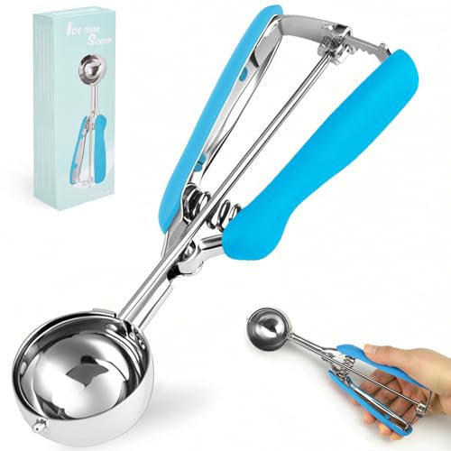 KXF Ice Cream Scoops with Easy Trigger Release 4 Tbsp 6cm Large Sized Stainless Steel Cookie Scoop Spoon for Meatballs, Melon Balls, Mashed Potatoes, Cookie, Cupcake, Muffins, Sorbet