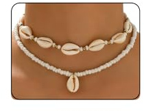 PINCHUAN Beach Seashell Necklace for women Layered Shell Necklaces Summer Sea Shell/Starfish Pendant Necklace Boho Sea Necklaces Beach Jewelry for Women Vacation Summer Beach Gifts-2pcs white