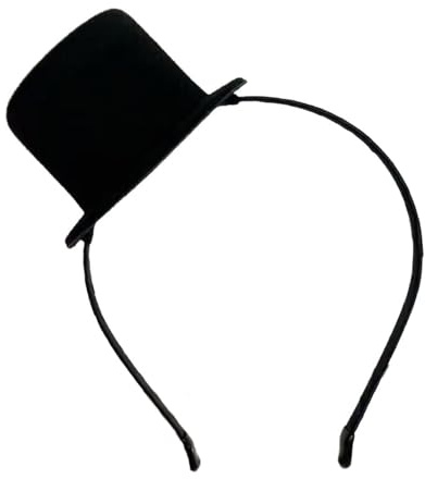 Wayfadacc Top Hat Headband Teas Party Headpiece Black Small Fascinator Headband for Gras Halloween Theme Party Supplie
