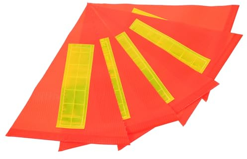 ARTIBETTER Set da 5 Bandiere di Avvertimento Riflettenti per Biciclette, Bandiere Triangolari di Sicurezza Compatte 21x30x30 Cm, Accessori per Ciclismo Visibili e Facili da Installare
