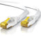 15m CAT 7 Netzwerkkabel Flach, Ethernet Kabel, Gigabit Lan 10 Gbit s, Patchkabel, Flachbandkabel, Verlegekabel, Cat.7 Rohkabel U FTP PIMF Schirmung mit RJ 45 Stecker, Switch Router Modem, Weiß