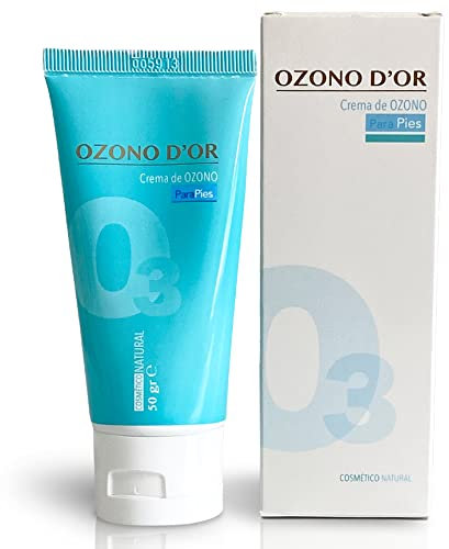 OZONO D'OR - Crema Pies Secos y Agrietados con Ozono 100% Natural BIO, Vegano, Elimina los Hongos Pies que provocan el mal Olor, es Ultra Hidratante como Ablandador de Callos y Durezas | 50 gr.