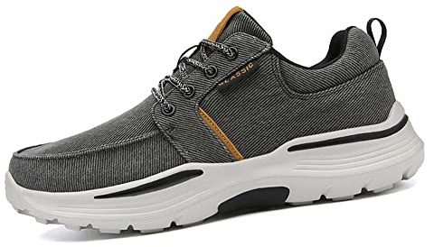 Aocase Zapatillas para Diabéticos Hombre Transpirable Antideslizante Zapatos para Caminar sin Cordones Zapatos Ortopédicas de Artritis Edema Zapatos Ortopédicas,Black Gray,43EU
