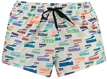 PUMA Short Taille Haute, White Combo, S Femme