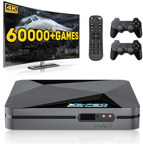 Kinhank Super Console X2 pro Retro Game Console with 100000+GamesVideo Game Console EmuELEC 4.5/Android 9.0 in 1, with 2 Gamepad Inside,2.4G+5G and BT 5.0
