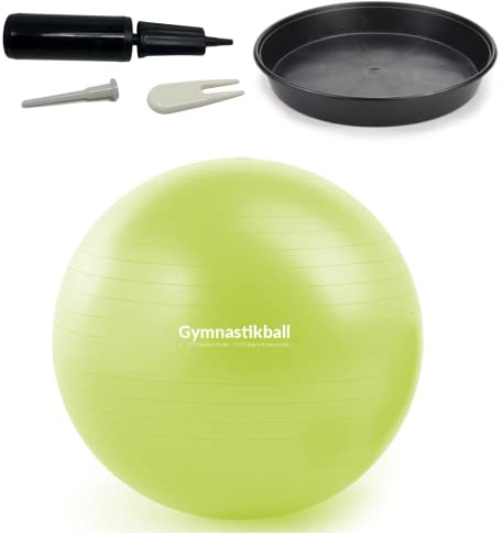 ATC Handels GmbH Lot de ballons de gymnastique Ø 45, 55, 65 et 75 cm - Avec chronomètre, pompe, décapsuleur de valve et ruban à mesurer - Fitness thérapie et ballon de bureau - 75 cm