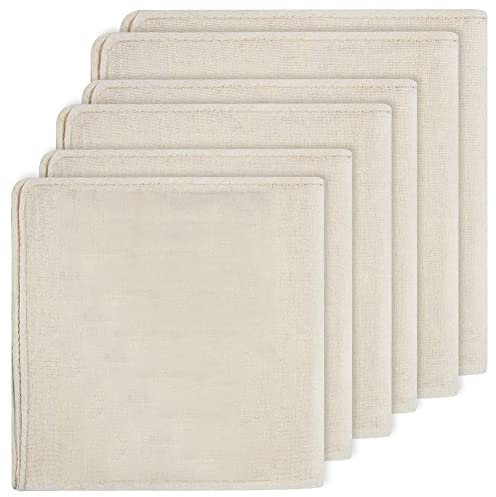 Puooifrty Confezione da 6 stamigne, in puro cotone non sbiancato, vestiti quadrati per formaggio, per cucinare, filtrare e cuocere