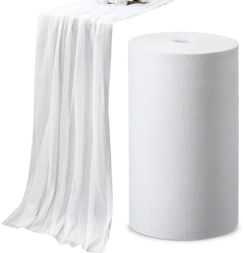 1 Roll Grade 10 Cheese Cloth for Straining 70 Yard 100% Unbleached Cotton Fabric Reusable Cheese Cloth Bulk Cheesecloth Table Runner for Cooking, Wedding Decor, Straining, White