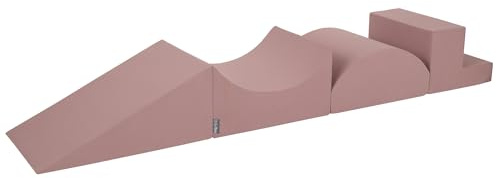 KiddyMoon Element Pente/Rampe/Semi-Rouleau/Marches Aire De Jeux en Mousse pour Enfants, Bruyère