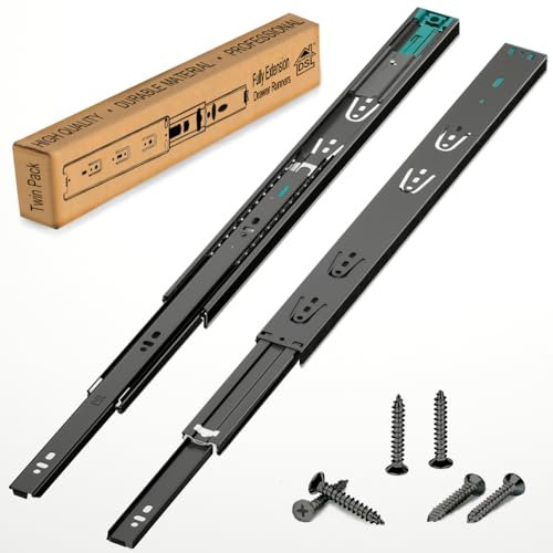 DSL Soft Close Drawer Runners, 1 Pair Full Extension Ball Bearing Draw Runner/Slides Heavy Duty 60kg Capacity Side Mount Kitchen Cabinet Slides Replacement Rails Gliders(250mm 10'')