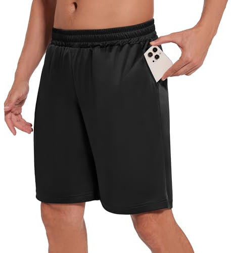 AMIYOYO Sporthose Herren Kurz Hosen Sommer Shorts Schnelltrocknend Leicht Sport Trainingshose Laufhose Gym Jogginghose Mit Taschen(XL,ASchwarz