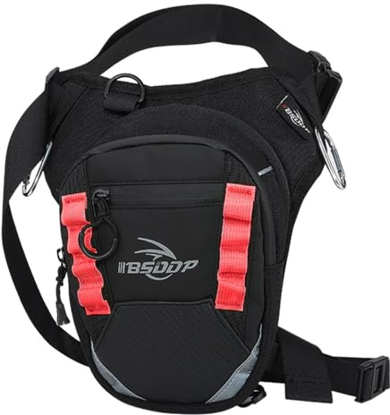 Borsa per cartuccia da uomo,Borsa per cartuccia per motocicletta,Borsa da serbatoio per moto | Borse per coscia all'aperto riflettenti multiuso impermeabili per ciclismo escursionismo Ca, rosso,