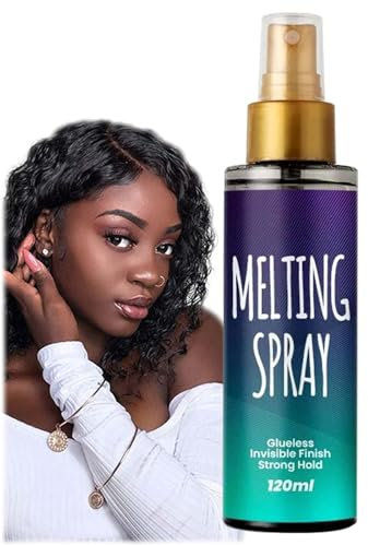 Lace Melting Spray for Wigs - Invisible Strong Hold Adhesive, Waterproof, Latex-Free, Oil-Resistant Hair Extension Adhesives