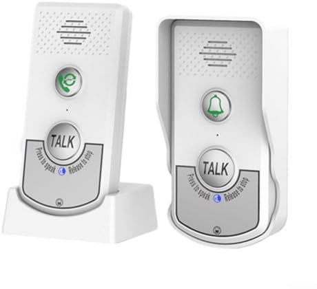 Campanello senza fili, per sistema di citofono bidirezionale domestico, con portata di 1000 m, unità esterna impermeabile, grande batteria da 2000 mAh, per appartamenti in villa (bianco)