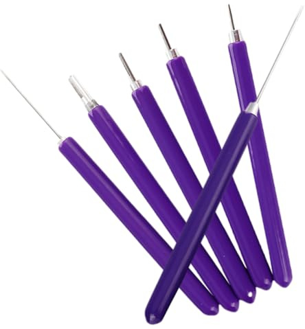 TEHAUX Stylo à Quilling 6 Pièces Violet Léger en Acier Inoxydable, Outil à Rouler Les Fleurs en Papier pour Débutants, Ensemble De Quilling en Papier pour Bricolage Créatif Et Fabrication De Cartes