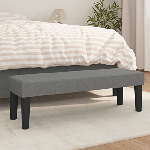 Gecheer Panca da Soggiorno, Seduta Extra per Letto o Salotto in Tessuto Poliestere e Compensato con Imbottitura in Gommapiuma 100x30x30 cm Grigio Scuro for Casa, Camera da Letto, Ingresso