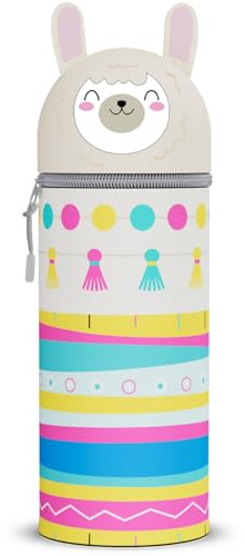 DGTSYAL 2-in-1 Weiche Federmäppchen - Kawaii Silikontasche Federmäppchen, mäppchen - Stand Up, Tier Stifthalter, Stifte Mäppchen, Stifthalter Bleistifttasche Mädchen Junge (Alpaka)