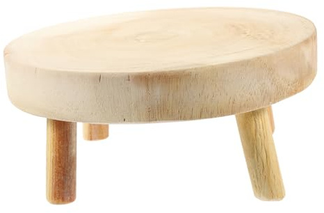 FIXOSHEE Supporto per Piante in Legno Naturale per Interni Alzata Stabile per Vaso da Fiori Sgabello Rotondo per Soggiorno Balcone e Giardino