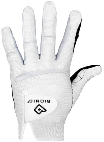 BIONIC Mens Relaxgrip® 2.0 Golf Glove - White/Black - M