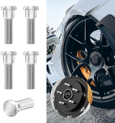 5PCS Wheel Studs, Steel Tire Studs, 49mm Long & M12x1.5 Steel Lug Bolts, Car Accessories Wheel Lug Stud Replacement for Chevy Lexus Toyota Scion Pontiac OEM #610-266 90942-02049