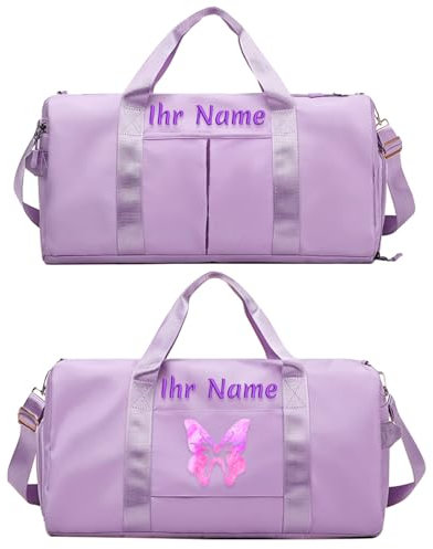 Personalisierte bestickte Sporttasche mit Nass- und Trockenfächern und Schuhfachd Wochenend-Camping-Canvas-Tasche