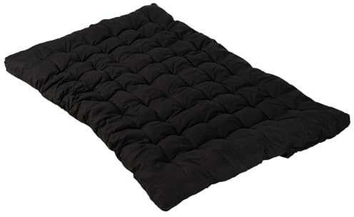 MEUBLE COSY Futon Portatile Pieghevole a 2 posti, Materasso 135 x 190 x 10 cm, Nero