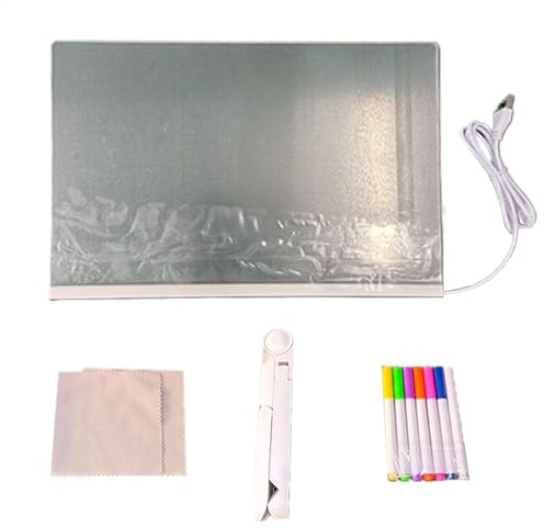 Tableau effaçable à sec éclairé – Tableau d'écriture lumineux avec éclairage LED | Tableau d'affichage en acrylique pour la maison, la salle de classe et l'entreprise