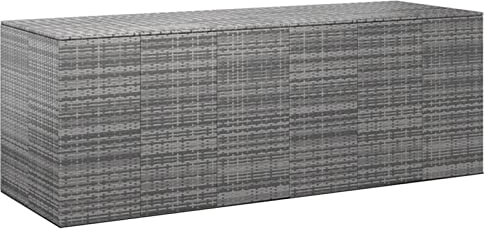 Gecheer Scatola per cuscini da giardino in resina intrecciata 291 x 100,5 x 104 cm, grigia, contenitore per attrezzi da giardino, contenitore per balcone, piscina, terrazza